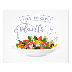 Essen Sie mehr Pflanze Frischsalat Motivation Buch Fotodruck