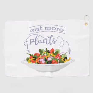 Essen Sie mehr Pflanze Frischsalat Motivation Buch Golfhandtuch