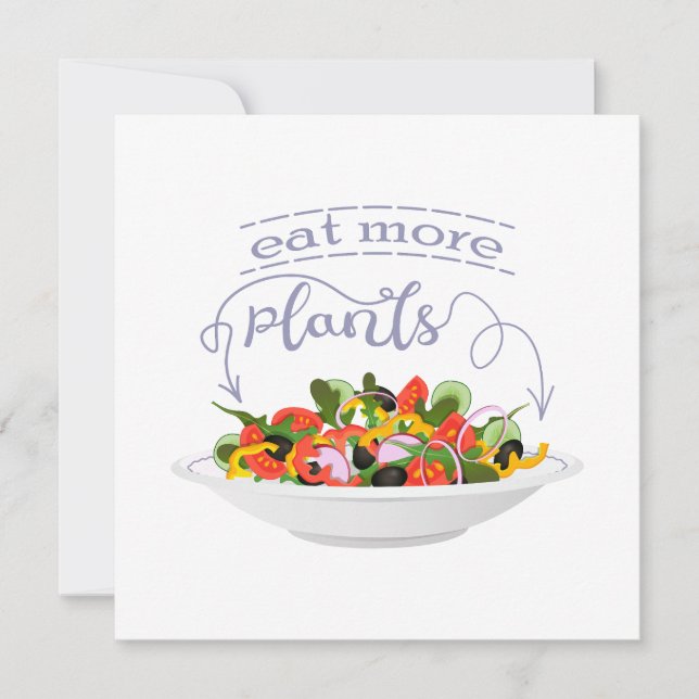 Essen Sie mehr Pflanze Frischsalat Motivation Buch Karte (Vorderseite)