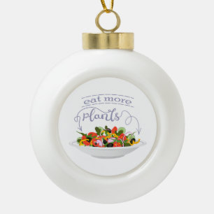 Essen Sie mehr Pflanze Frischsalat Motivation Buch Keramik Kugel-Ornament