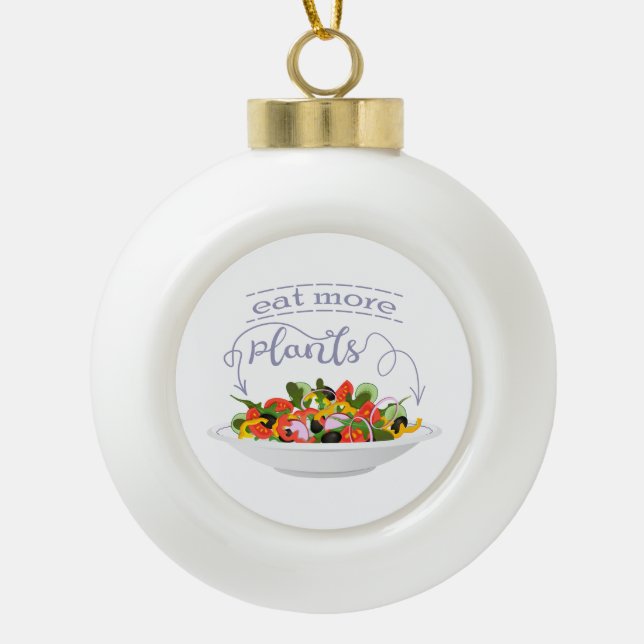 Essen Sie mehr Pflanze Frischsalat Motivation Buch Keramik Kugel-Ornament (Vorderseite)