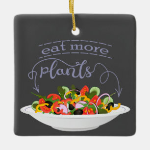 Essen Sie mehr Pflanze Frischsalat Motivation Buch Keramikornament