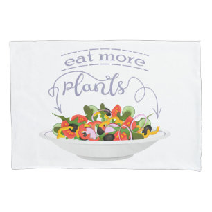 Essen Sie mehr Pflanze Frischsalat Motivation Buch Kissenbezug