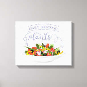 Essen Sie mehr Pflanze Frischsalat Motivation Buch Leinwanddruck