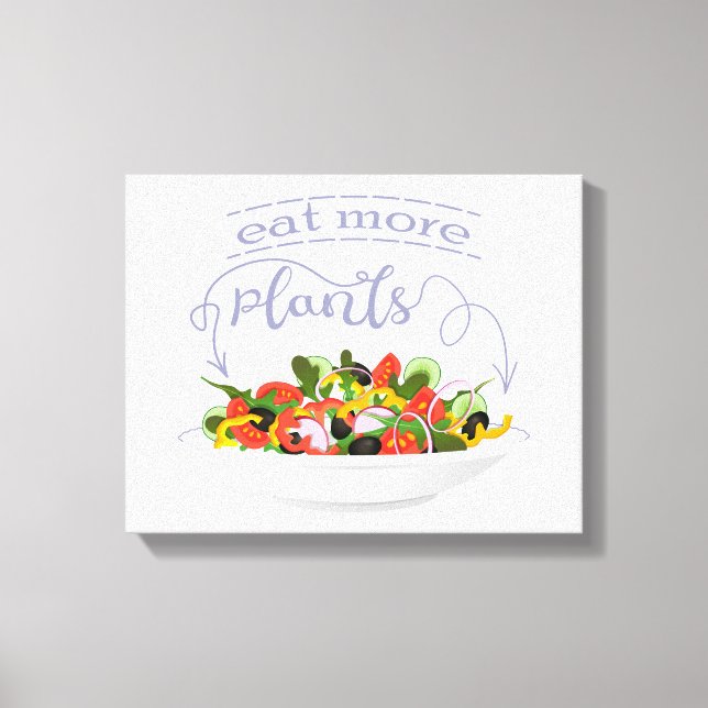 Essen Sie mehr Pflanze Frischsalat Motivation Buch Leinwanddruck (Vorderseite)