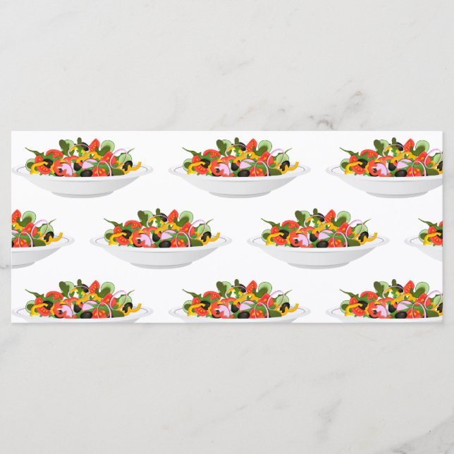 Essen Sie mehr Pflanze Frischsalat Motivation Buch Menükarte (Vorderseite)