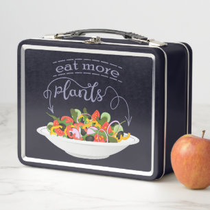 Essen Sie mehr Pflanze Frischsalat Motivation Buch Metall Brotdose