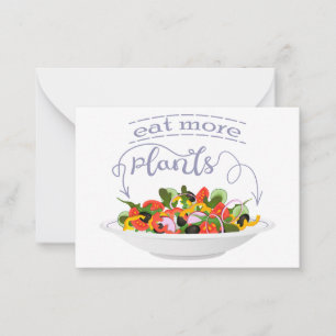 Essen Sie mehr Pflanze Frischsalat Motivation Buch Mitteilungskarte
