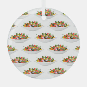 Essen Sie mehr Pflanze Frischsalat Motivation Buch Ornament Aus Glas