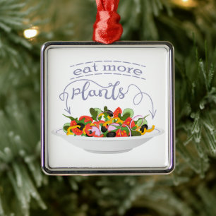 Essen Sie mehr Pflanze Frischsalat Motivation Buch Ornament Aus Metall