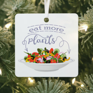 Essen Sie mehr Pflanze Frischsalat Motivation Buch Ornament Aus Metall