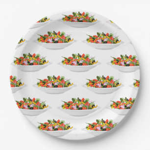 Essen Sie mehr Pflanze Frischsalat Motivation Buch Pappteller
