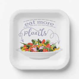 Essen Sie mehr Pflanze Frischsalat Motivation Buch Pappteller