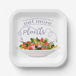 Essen Sie mehr Pflanze Frischsalat Motivation Buch Pappteller