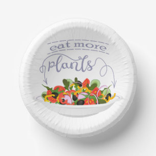 Essen Sie mehr Pflanze Frischsalat Motivation Buch Pappteller