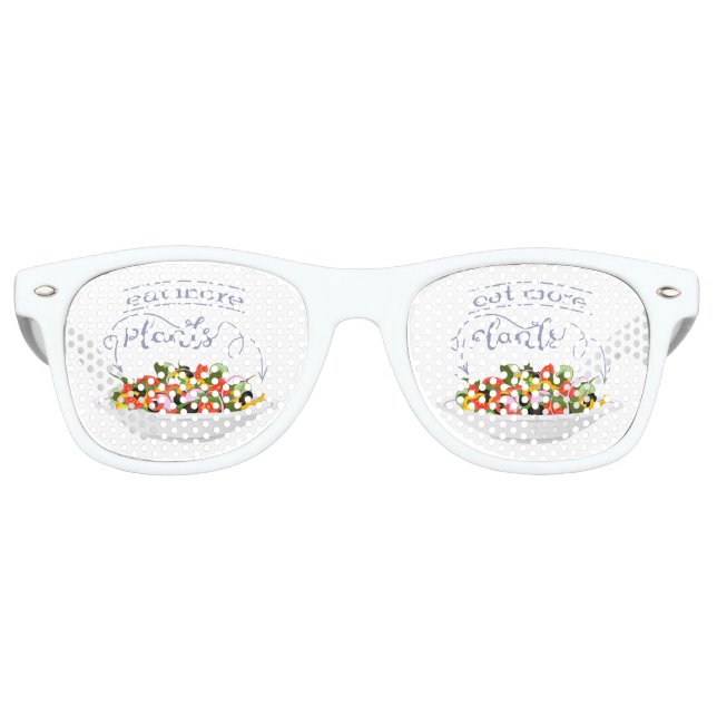 Essen Sie mehr Pflanze Frischsalat Motivation Buch Partybrille (Vorderseite)
