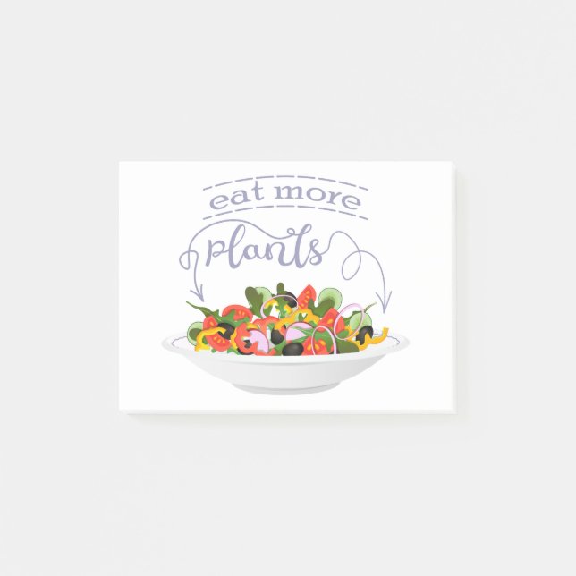 Essen Sie mehr Pflanze Frischsalat Motivation Buch Post-it Klebezettel (Vorderseite)
