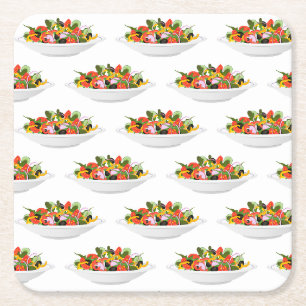 Essen Sie mehr Pflanze Frischsalat Motivation Buch Rechteckiger Pappuntersetzer