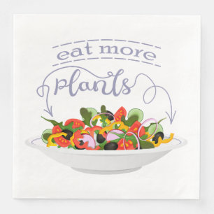 Essen Sie mehr Pflanze Frischsalat Motivation Buch Serviette