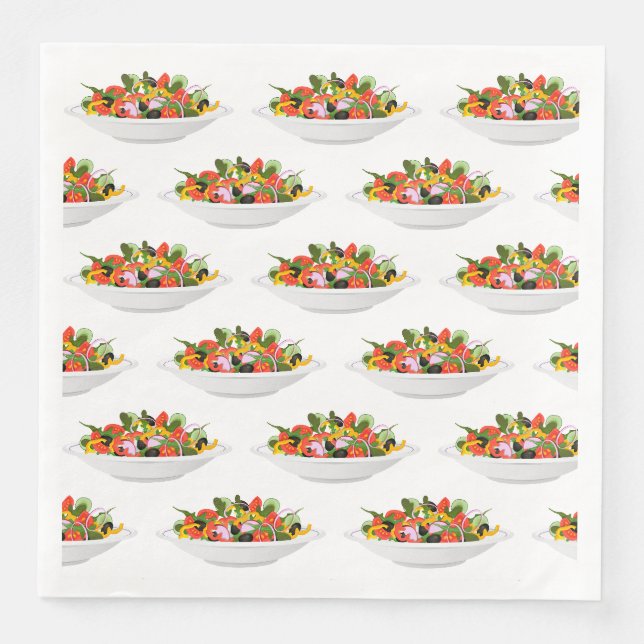 Essen Sie mehr Pflanze Frischsalat Motivation Buch Serviette (Vorderseite)