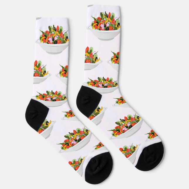 Essen Sie mehr Pflanze Frischsalat Motivation Buch Socken (Rechts)