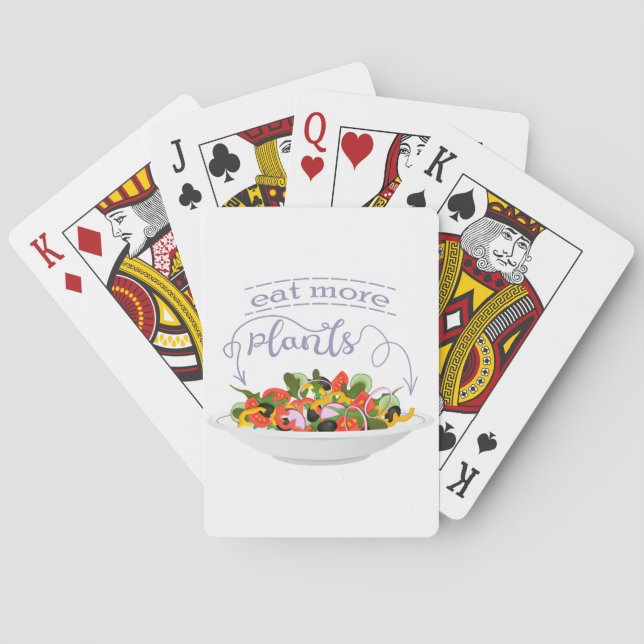 Essen Sie mehr Pflanze Frischsalat Motivation Buch Spielkarten (Rückseite)