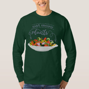Essen Sie mehr Pflanze Frischsalat Motivation Buch T-Shirt