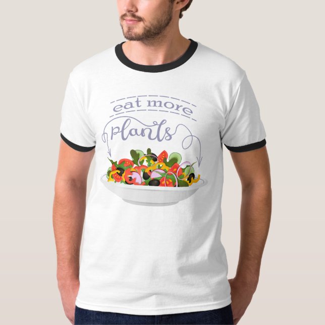 Essen Sie mehr Pflanze Frischsalat Motivation Buch T-Shirt (Vorderseite)