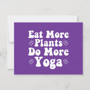 Essen Sie mehr Pflanze mehr Yoga Sprichwort Neuart Postkarte