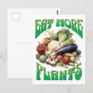 Essen Sie mehr Pflanze Vegetarier Postkarte
