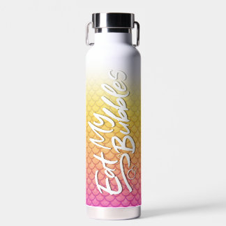 "Essen Sie meine Blasen" Gelbe/rosa Waage Schwimme Trinkflasche