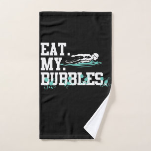 Essen Sie meine Bubbles lustiges Schwimmen Geschen Handtuch