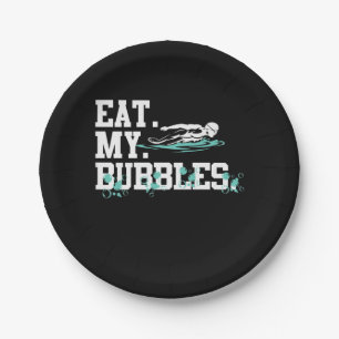 Essen Sie meine Bubbles lustiges Schwimmen Geschen Pappteller