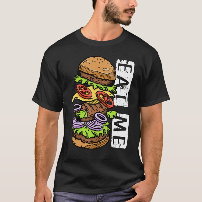 Essen Sie mich ich Cheeseburger I Burger T-Shirt (Vorderseite)