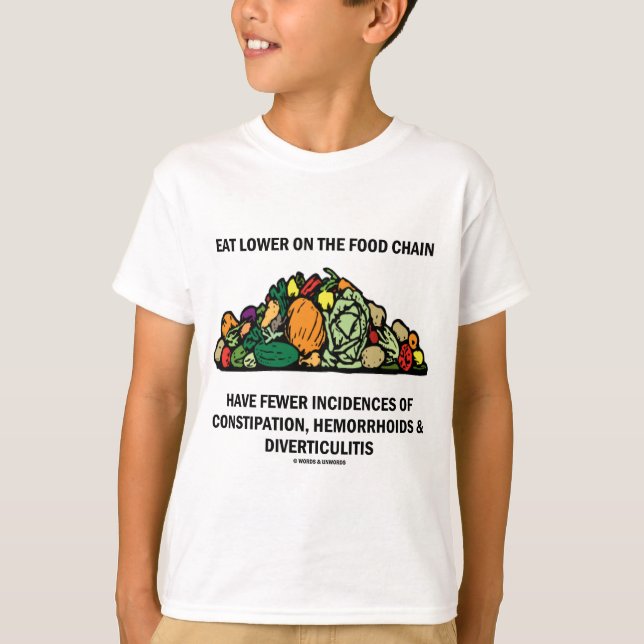 Essen Sie niedriger auf der Nahrungskette (Gemüse) T-Shirt (Vorderseite)