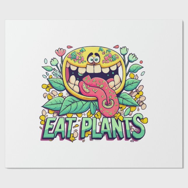Essen Sie Pflanze Geschenkpapier (Flach)