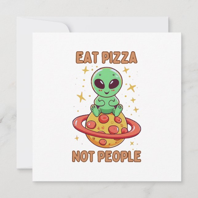 Essen Sie Pizza nicht Leute Einladung (Rückseite)
