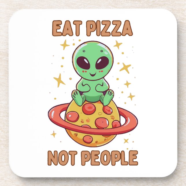Essen Sie Pizza nicht Leute Getränkeuntersetzer (Vorderseite)