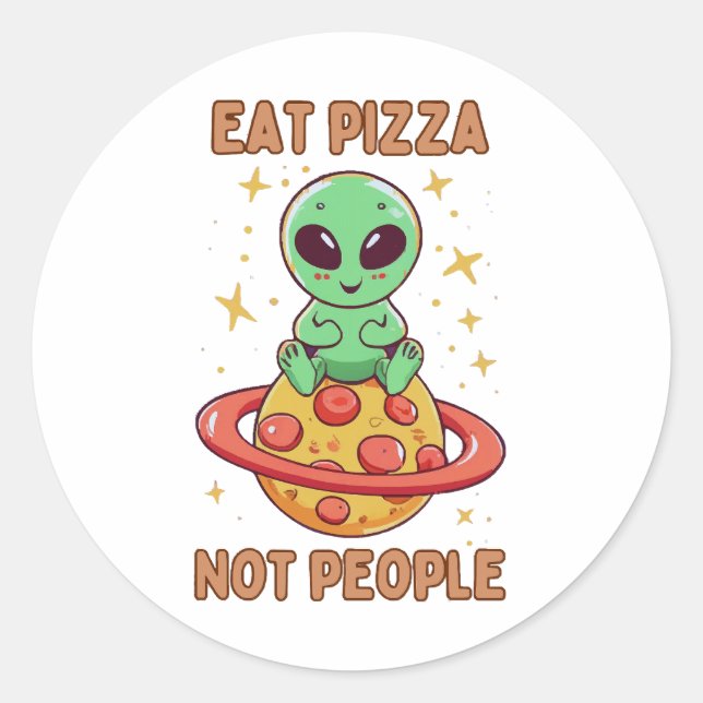Essen Sie Pizza nicht Leute Runder Aufkleber (Vorderseite)