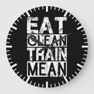 ESSEN Sie SAUBERES, der ZUG, der - der motivierend Große Wanduhr