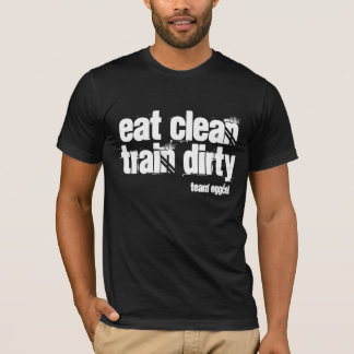 essen Sie sauberes und der schmutzige Zug ist Ihr T-Shirt