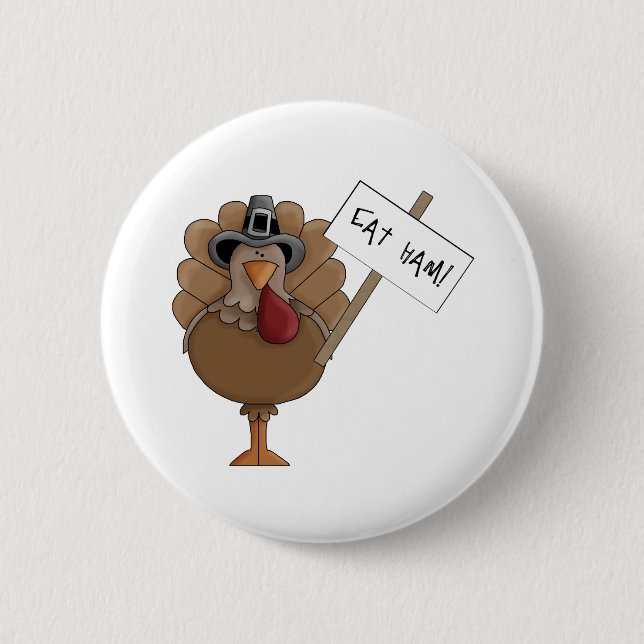 Essen Sie Schinken Button (Vorderseite)