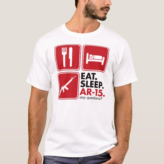 Essen Sie Schlaf AR-15 - Rot T-Shirt (Vorderseite)