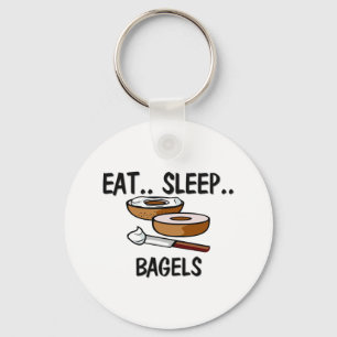 Essen Sie Schlaf BAGEL Schlüsselanhänger
