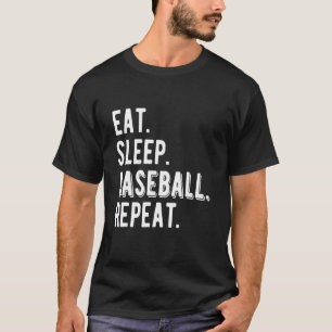 Essen Sie Schlaf Baseball Coolen Spielertrainer Fa T-Shirt