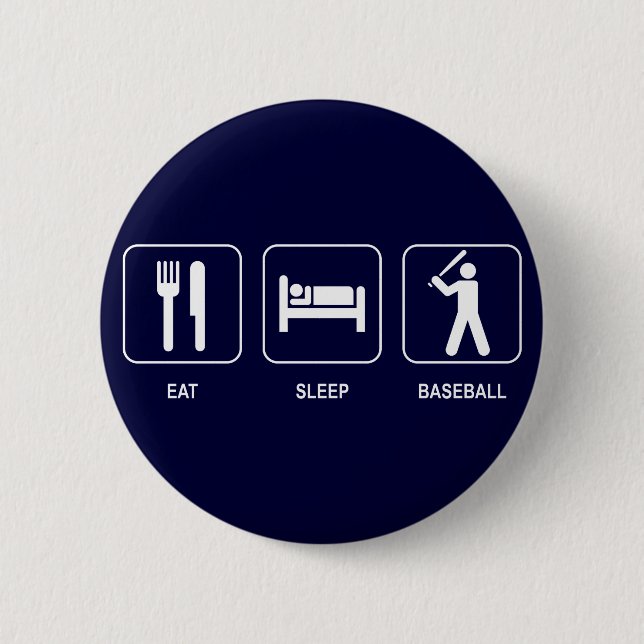 Essen Sie Schlaf-Baseball-Knopf Button (Vorderseite)