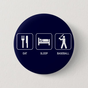 Essen Sie Schlaf-Baseball-Knopf Button