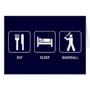 Essen Sie Schlaf-Baseballkarte