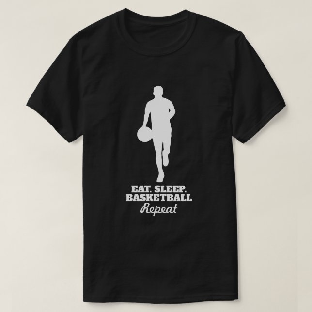 Essen Sie Schlaf Basketball wiederholen Shirt für  (Design vorne)