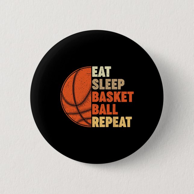 Essen Sie Schlaf Basketball Wiederholung für Spiel Button (Vorderseite)